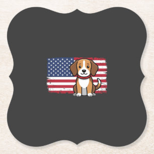 Porta-copo De Papel Cachorro Bandeira Americana Vetor Patriótico