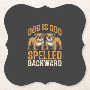 Porta-copo De Papel Cachorro Bulldog Engraçado é Deus Escrito ao Contr