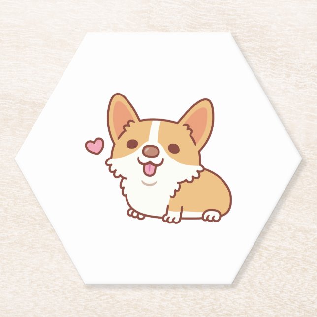 Porta-copo De Papel Cachorro Corgi Sorridente (Frente)
