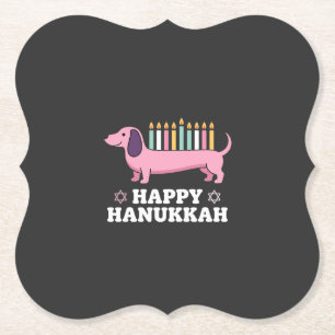 Porta-copo De Papel Cachorro Dachshund Feliz Hanukkah
