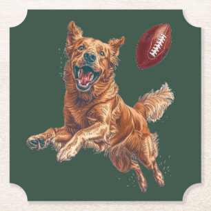 Porta-copo De Papel Cachorro de Ouro Bonito Jogando Futebol