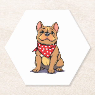 Porta-copo De Papel Cachorro de Pitbull bonito com Cachorro Bandana En