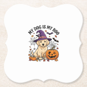 Porta-copo De Papel Cachorro É Boo Halloween Bruxa Filhote Abóbora_1