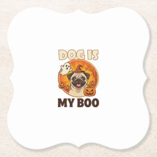 Porta-copo De Papel Cachorro É Boo Pug Halloween Fantasma Abóbora