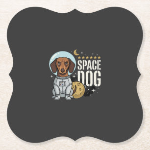 Porta-copo De Papel Cachorro Espacial Astronauta Dachshund Vetor
