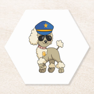Porta-copo De Papel Cachorro-Poodle da Polícia de Chibi