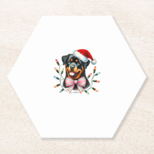 Porta-copo De Papel Cachorro Rottweiler Com Arco De Coquetes