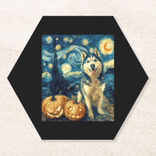 Porta-copo De Papel Cachorro Siberiano Cachorro Feliz Jack O Lanterna