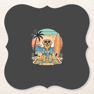 Porta-copo De Papel Cachorro Surfista Retro Praia Verão