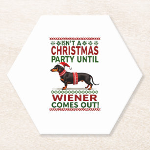 Porta-copo De Papel Cachorro Vienense Divertido Natal Dachshund Férias