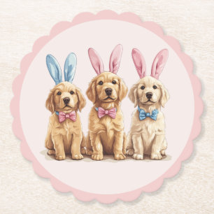Porta-copo De Papel Cachorros páscoas De Retriever Cães Coelhinhos