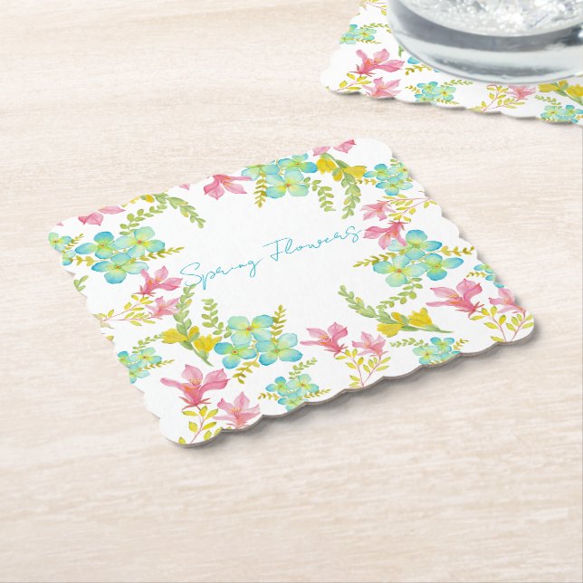 Porta-copo De Papel Cadeado de flores de primavera (Angular)