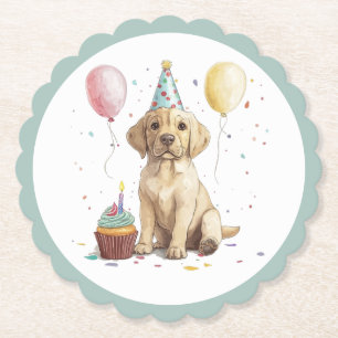 Porta-copo De Papel Cães Labrador Retriever de Aniversário