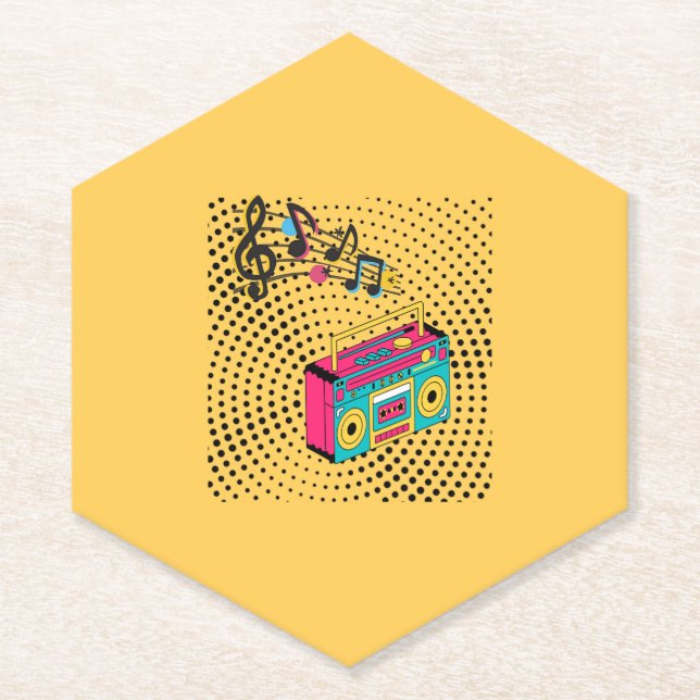 Porta-copo De Papel Caixa de expansão de áudio retroativa. (Frente)