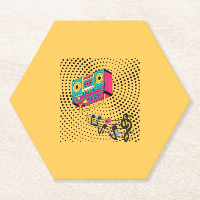 Porta-copo De Papel Caixa de expansão de áudio retroativa. (Frente)