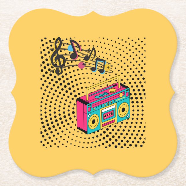 Porta-copo De Papel Caixa de expansão de áudio retroativa. (Frente)