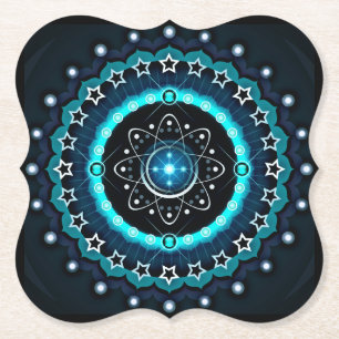 Porta-copo De Papel Caleidoscópio Mandala com fundo preto