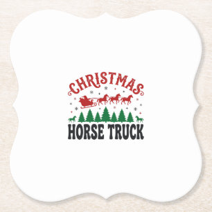 Porta-copo De Papel Caminhão de Cavalos de Natal Design de Trenó do Pa