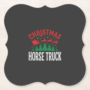 Porta-copo De Papel Caminhão de Cavalos de Natal do Papai Noel Trenó