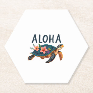 Porta-copo De Papel Camisa Aloha Havaí Hawaii Tartaruga Hibisco Crianç