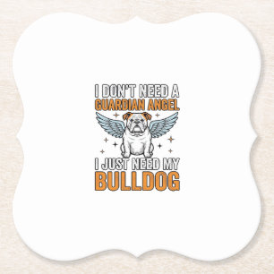 Porta-copo De Papel Camisa Anjo da Guarda Bulldog Amante de Cães Vinta