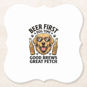 Porta-copo De Papel Camisa Cerveja Golden Retriever Roupa engraçada pa
