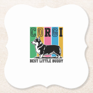 Porta-copo De Papel Camisa Corgi Love Gravura Vintage Silhueta de Cach