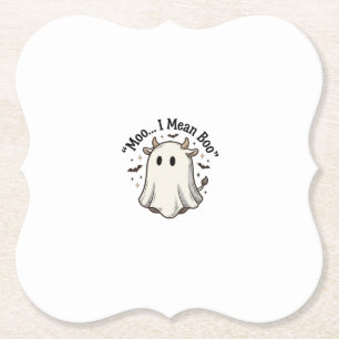 Porta-copo De Papel Camisa Cute Ghost Cow Halloween Moo Eu Quero Dizer
