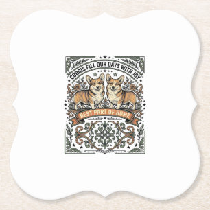 Porta-copo De Papel Camisa de Amante de Corgi Gravação Vintage Desenho