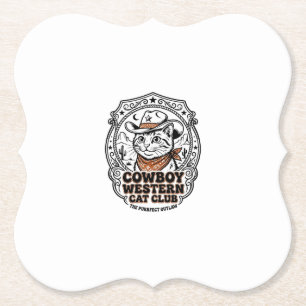 Porta-copo De Papel Camisa de Amante de Gato Western Cowboy - Arte Cow
