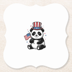 Porta-copo De Papel Camisa de bandeira de panda patriota vintage Desig