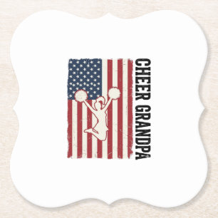 Porta-copo De Papel Camisa de bandeira vintage patriótica Cheer Grandp