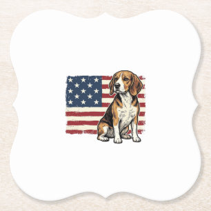 Porta-copo De Papel Camisa de Cachorro com Bandeira Patriótica Beagle 