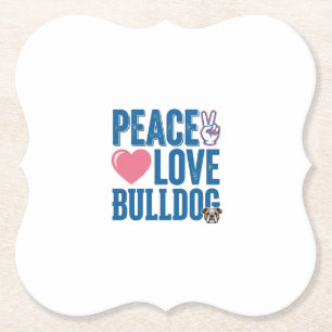 Porta-copo De Papel Camisa de Cachorro Vintage de Paz e Amor Bulldog D