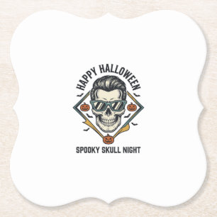 Porta-copo De Papel Camisa de Crânio de Halloween Gravura Vintage Gráf