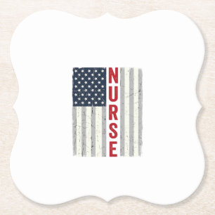 Porta-copo De Papel Camisa de Enfermeira com Bandeira Americana Vintag