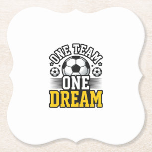 Porta-copo De Papel Camisa de Futebol Vintage One Team One Dream Desig