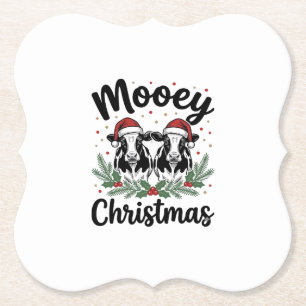 Porta-copo De Papel Camisa de Natal Mooey Vaca Desenho de Gravura Vint