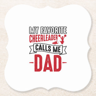 Porta-copo De Papel Camisa de Pai de Cheerleader Vintage Engraving Des