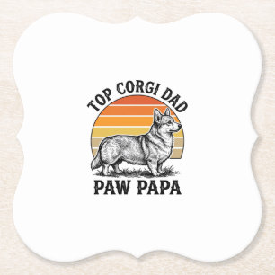 Porta-copo De Papel Camisa de Papai Corgi Vintage Sunset Dog Papa Pres