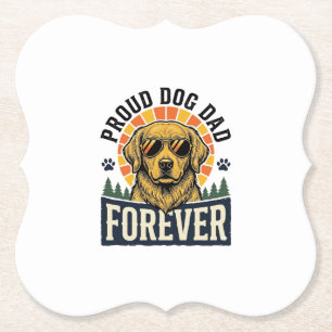 Porta-copo De Papel Camisa de Papai de Cachorro Vintage Golden Retriev