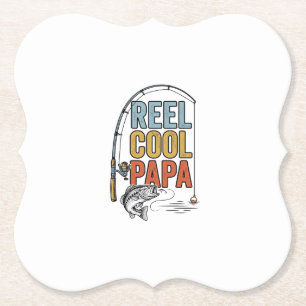Porta-copo De Papel Camisa de Pesca Reel Cool Papa Design_1