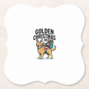 Porta-copo De Papel Camisa Desi do Papai Noel de Natal Dourado Cavalga
