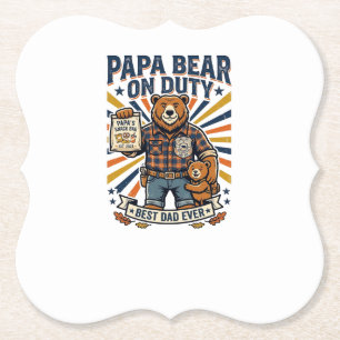 Porta-copo De Papel Camisa do Dia dos Pais Papa Bear em Serviço Animal