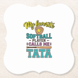 Porta-copo De Papel Camisa do Jogador de Softbol Favorito Me Chama TAT