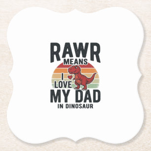Porta-copo De Papel Camisa engraçada de dinossauro Papai RAWR vintage 