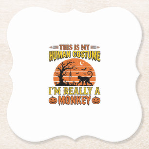 Porta-copo De Papel Camisa engraçada de macaco humano no Halloween_