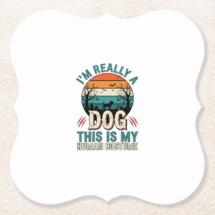 Porta-copo De Papel Camisa Funny Dog Human Costume Vintage Halloween_1
