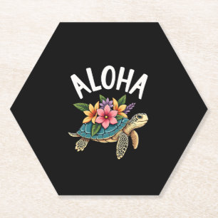 Porta-copo De Papel Camisa havaiana aloha havaí tartaruga hibisco cria