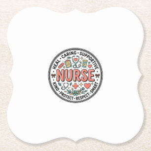 Porta-copo De Papel Camisa Médica Floral de Apreciação de Enfermeira V